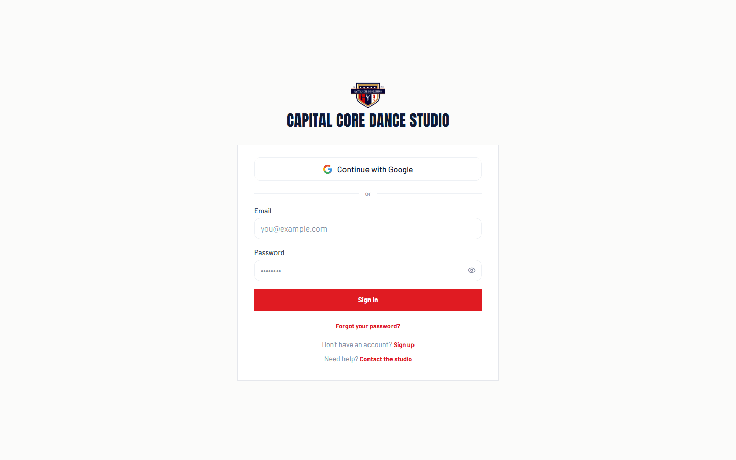 Dance Studio Portal live site